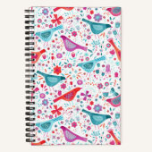 Vogel Waterverf Floral Boho Notitieboek (Voorkant)