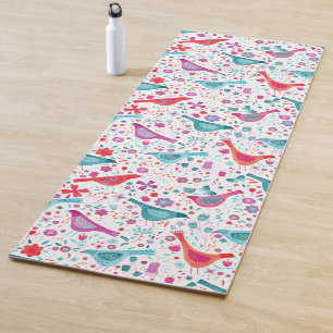 Vogel Waterverf Floral Boho Yogamat