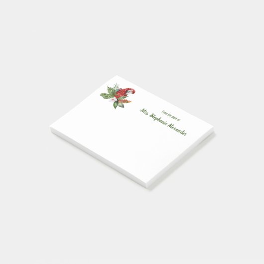 Vogel Waterverf papegaai van het bureau van Sticky Post-it® Notes (Schuin)
