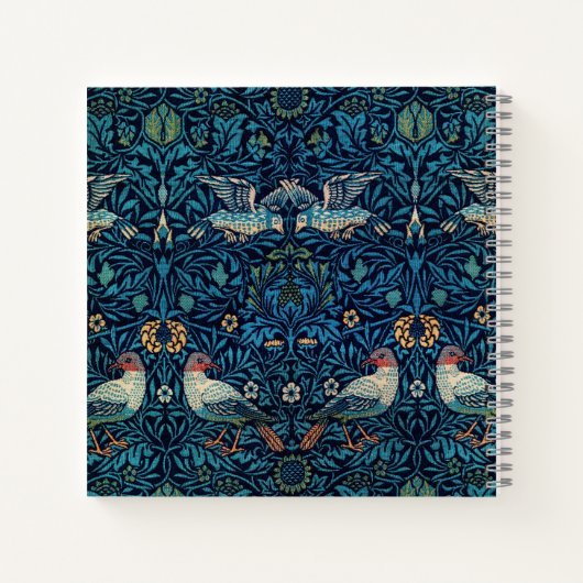  vogel William Morris florale kunst Notitieboek (Achterkant)