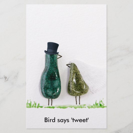 Vogel zegt 'tweet' briefpapier (Voorkant)