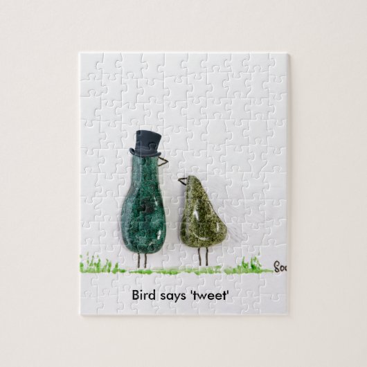 Vogel zegt 'tweet' legpuzzel (Verticaal)