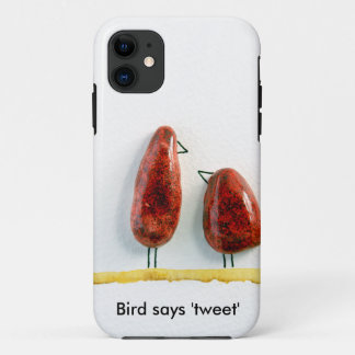 Vogel zegt 'tweet' liefdesvogels glinsterend rode Case-Mate iPhone case