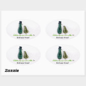 Vogel zegt 'tweet' ovale sticker (Vel)