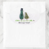 Vogel zegt 'tweet' ovale sticker (Tas)