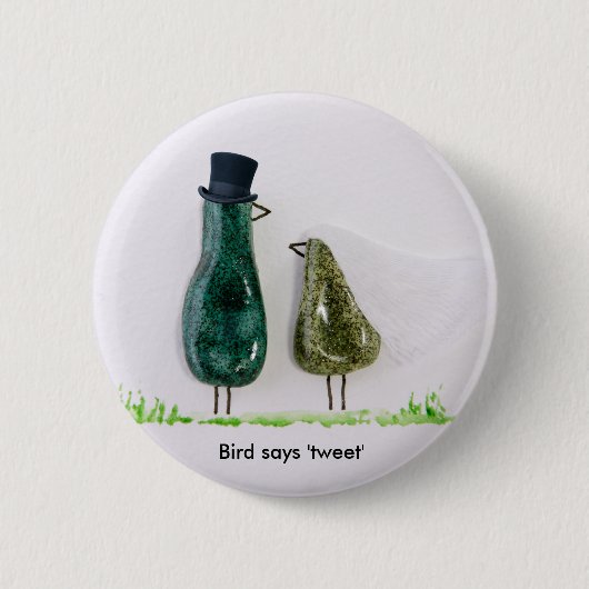 Vogel zegt 'tweet' ronde button 5,7 cm (Voorkant)