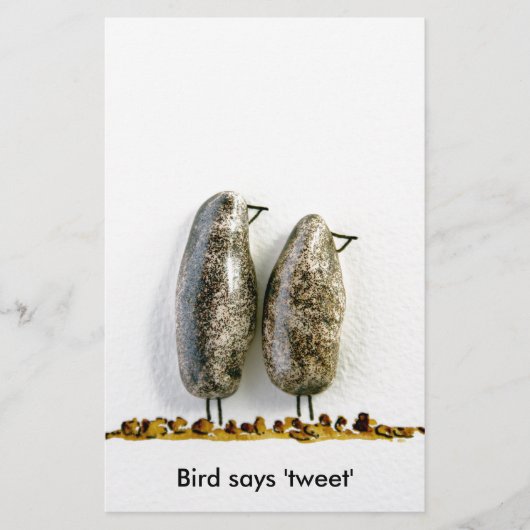 Vogel zegt 'tweet' schattig hematiet koppel briefpapier (Voorkant)