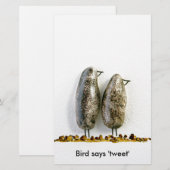 Vogel zegt 'tweet' schattig hematiet koppel briefpapier (Voorkant / Achterkant)