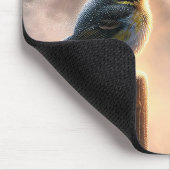 Vogel zingen in de ochtend zon muismat (Hoek)