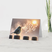 Vogel zingen in de ochtend zon verjaardag