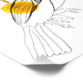 Vogel zingt print foto afdruk (Hoek)