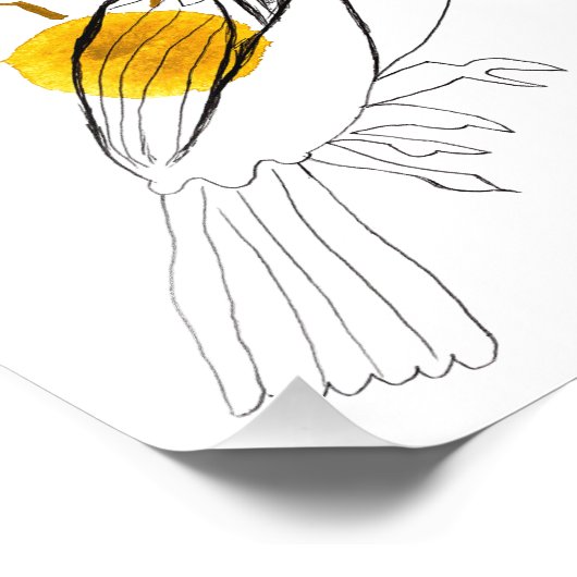 Vogel zingt print foto afdruk (Hoek)