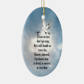 Vogel "Zo geliefd" gedicht Keramisch Ornament (Rechts)