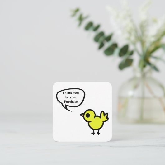 Vogel zoet Bedankt dat je Kaart koopt Vierkante Visitekaartje (Staand voorkant)