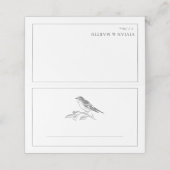 vogel zwart en wit blanco bruiloft plaatskaartje (Buitenkant ongevouwen)