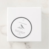  vogel zwart-wit bruiloft bedankjes labels (In situ)