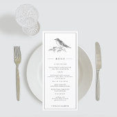 vogel zwart-wit bruiloft menu