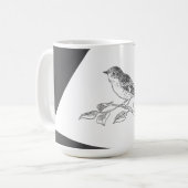  vogel zwart-wit koffiemok (Voorkant links)