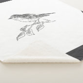 vogel zwart-wit sherpa deken (3/4)