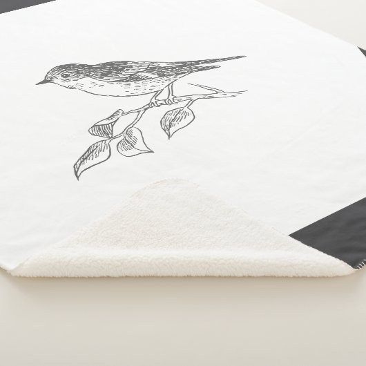  vogel zwart-wit sherpa deken (3/4)