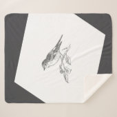 vogel zwart-wit sherpa deken (Voorkant (horizontaal))