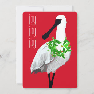 Vogel - Zwarte Lepelaar Feestdagenkaart