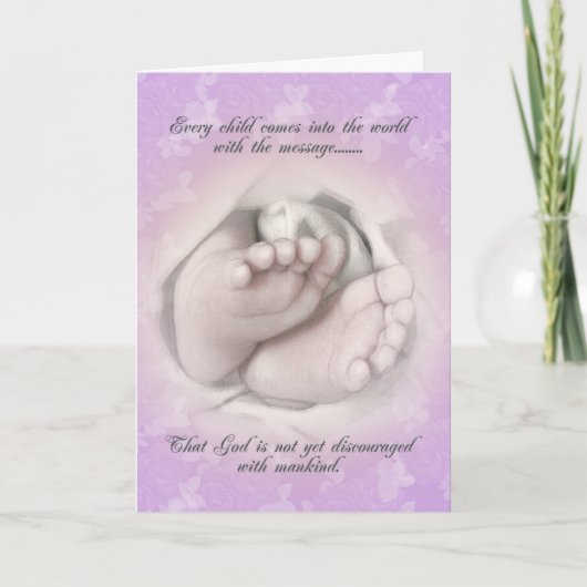 Vogelaankondiging baby voetschets (Voorkant)