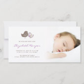 Vogelaankondiging van de zoete Damask Chicks Baby Aankondiging (Voorkant)