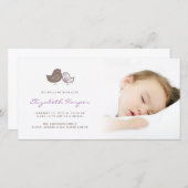 Vogelaankondiging van de zoete Damask Chicks Baby  Aankondiging (Voorkant / Achterkant)