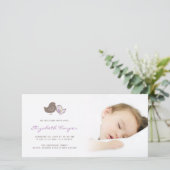 Vogelaankondiging van de zoete Damask Chicks Baby  Aankondiging (Staand voorkant)