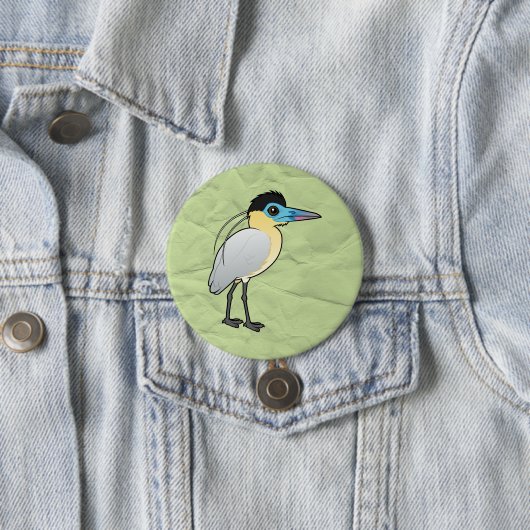 Vogelachtige Capped Reiger Ronde Button 7,6 Cm (In situ)