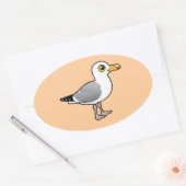 vogelachtige haringmeeuw ovale sticker (Envelop)