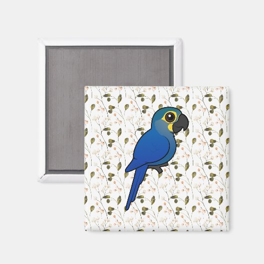 Vogelachtige Indigo Ara of Lears Ara Magneet (Voorkant / Achterkant)