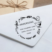 Vogeladres en Botanisch Wreatreturn-adres Rubberstempel