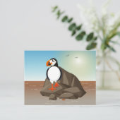 Vogelafbeelding - De Puffin is een zeevogel aan de Briefkaart (Staand voorkant)