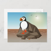 Vogelafbeelding - De Puffin is een zeevogel aan de Briefkaart (Voorkant / Achterkant)