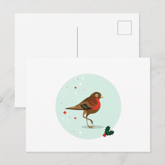 Vogelafbeelding - Winterkleuren Briefkaart (Voorkant / Achterkant)