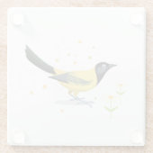 Vogelafbeelding - zomerkleuren glazen onderzetter (Achterkant)