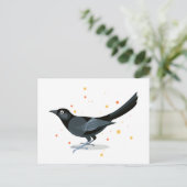 Vogelafbeelding - Zwarte vogel Briefkaart (Staand voorkant)