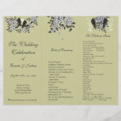  vogelafdeling TriFold Wedding-programma (Voorkant)