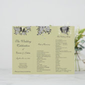 vogelafdeling TriFold Wedding-programma (Staand voorkant)