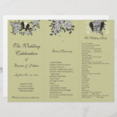 vogelafdeling TriFold Wedding-programma (Voorkant / Achterkant)