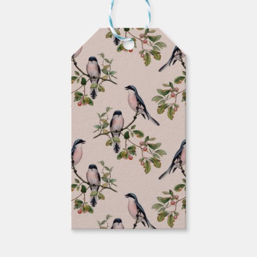  vogelafdrukken cadeaulabel (Voorkant)