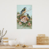 vogelafdrukken poster (Keuken)