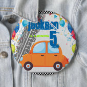 Vogelauto's en rails ronde button 6,0 cm (In situ)