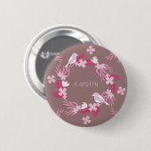 vogelbaars ronde button 5,7 cm (Voorkant /achterkant)