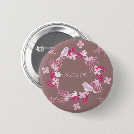 vogelbaars ronde button 5,7 cm (Voorkant /achterkant)