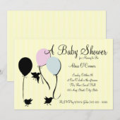 Vogelballonnen en Baby Kaart (Voorkant / Achterkant)