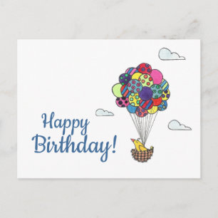 Vogelballonnen Happy Birthday Briefkaart