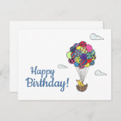 Vogelballonnen Happy Birthday Briefkaart (Voorkant / Achterkant)